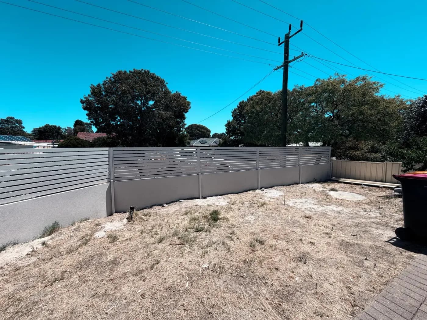 Colorbond fencing installed on a Perth property